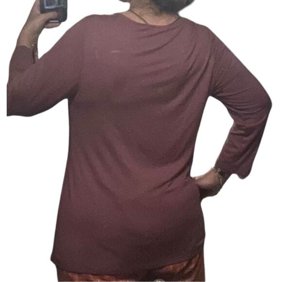 NWT Carmen Marc Valvo Women’s Rose Pink Tunic Top Stretchy Designer Blouse Sz XL - Picture 4 of 6